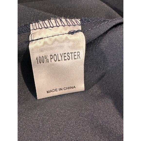 Lindy Bop A-Line Dress Large Black Chiffon Polka Dots Collared Lace Trim Pleated - Picture 9 of 10